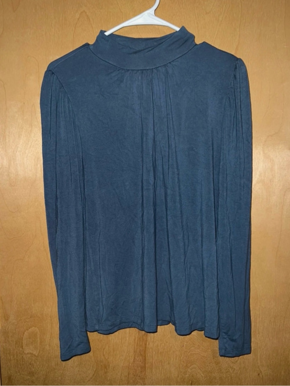 Premise Slate Blue Long Sleeve Mock Neck Top